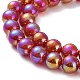 Brins de perles d'agate rouge naturelle galvanisées G-Z038-B04-02AB-4