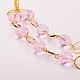 Pink Glass Beads Jewelry Sets SJEW-PJS332-3