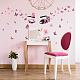 Superdant pegatinas de pared de pestañas rosas DIY-WH0228-669-4