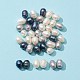 Perle sciolte di perle d'acqua dolce coltivate naturali da 40 pz 3 colori PEAR-FS0001-01-2
