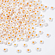 Nbeads3連売り手作りミルフィオリガラスビーズ連売り  花  オレンジ  3.7~5.6x2.6mm  穴：1mm  約88~110個/連  15.75''（40センチメートル） LAMP-NB0001-96-1