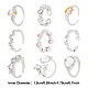 Anattasoul 9pcs 9 set di anelli per polsini aperti in stile cuore e goccia e pipistrello in ottone e lega RJEW-AN0001-17-7