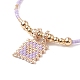 Bracelet extensible en perles de verre avec perles en laiton BJEW-MZ00005-5