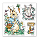 GLOBLELAND Easter Rabbit Clear Stamps for DIY Scrapbooking Garden Bunny Silicone Stamp Seals Transparent Stamps with Colorful Back Sheet for Cards Making Photo Album Journal 3.9x3.9inch DIY-WH0486-061-1