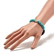 Bracelet extensible rond turquoise synthétique & pierre de lave naturelle BJEW-JB07470-03-3