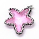 Starfish Glass Rhinestone Pendants X-GLAA-N0019-06A-3