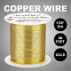 丸銅線  ワイヤーラップジュエリー作り用  ライトゴールド  18ゲージ  1mm  約98.42フィート（30m）/ロール CWIR-BC0006-02C-LG-5