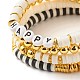 4 pièces 4 bracelets extensibles perlés en argile polymère de style heishi sertis d'hématite synthétique BJEW-JB07592-5