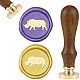 Superfundings Wachssiegelstempel Tier Nashorn Vintage Retro Messing Siegellackstempel für Brief Hochzeit Geschenkverpackung AJEW-WH0131-061-1