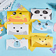 Craspire 18 Stück Cartoon Einladungskarten Tiergrußkarte schöne Schreibpapier Papier bunte Tierumschlag mit 1 Rollen (500 Stück) Tiermuster selbstklebenden Papier Geschenkanhänger Aufkleber DIY-CP0001-69-7