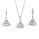Элегантные комплекты из латунных подвесок и серег с микропаве из прозрачных кубических цирконий для женщин OQ3699-5
