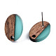 Accessoires de boucles d'oreilles en résine et bois de noyer MAK-N032-004A-A07-3