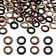 Craftdady 200 pièces 2 couleurs accessoires de bijoux en bois teint anneaux de liaison de noix de coco COCO-CD0001-01-2