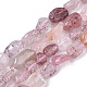 Fili di perle di quarzo fragola arcobaleno naturale X-G-S363-048C-1