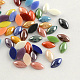 Pearlized Plated Opaque Glass Cabochons PORC-S779-6x12-M-1
