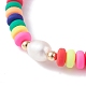 Bracelet extensible fait main en perles heishi en argile polymère BJEW-JB07229-6