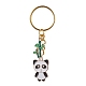 Schlüsselanhänger mit Emaille-Anhänger aus Panda- und Bambuslegierung KEYC-JKC00629-01-1