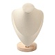 Microfiber Wooden Necklace Displays NDIS-O008-03A-M-3