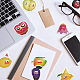 50Pcs 50 Styles PVC Plastic Fruit Character Stickers Sets STIC-P004-34-9