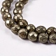 Chapelets de perles rondes en pyrite naturelle G-L031-6mm-02-2
