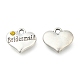 Wedding Theme Antique Silver Tone Tibetan Style Heart with Bridesmaid Rhinestone Charms TIBEP-N005-04-2