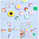 CHGCRAFT 20Styles Rainbow Silicone Beads Pen Beads Hot Air Balloon Sunflower Cactus Silicone Beads for DIY Necklace Bracelet Earrings Keychain Crafts Jewelry Making SIL-CA0001-97-3