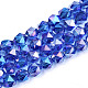 Electroplate Transparent Glass Beads Strands EGLA-T019-06H-1