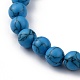 Bracelets ronds en perles extensibles synthétiques turquoise (teints) BJEW-JB05408-04-2