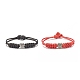 2 pz 2 lega di colore con braccialetto di cordone di perline di parola amore BJEW-JB07859-1