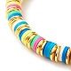 Handmade Polymer Clay Heishi Beads Stretch Bracelet BJEW-JB07310-4
