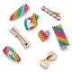 Fermagli per capelli in plastica arcobaleno con alligatore imitazione perla PHAR-TA0001-04-3