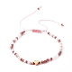 Set di bracciali con perline intrecciate in filo di nylon regolabili con perline di perle naturali BJEW-JB06454-2