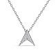 TINYSAND Arrow Design 925 Sterling Silver Silver Cubic Zirconia Pendant Necklaces TS-N325-S-1