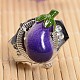 Eggplant Alloy Polymer Stretch Ring Watches RJEW-L053-05-1