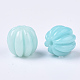Synthetic Coral Corrugated Melon Beads CORA-R017-27-A01-2