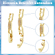 Dicosmétique 10 pièces 2 couleurs cz fermoir déployant strass fermoir d'extension déployable platine or bracelets fermoir cubique zircone bracelet de montre fermoirs pour la fabrication de bijoux ZIRC-DC0001-10-4