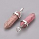 Natural Rhodonite Double Terminated Pointed Pendants G-J261-B04-2