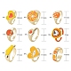 9шт 9 стиля сплава эмалевые кольца на палец RJEW-LS0001-54-3