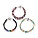 Bracelets de perles rondes en pierres précieuses naturelles/synthétiques/oeil de chat BJEW-L648-06-1