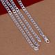 Popular Silver Color Plated Brass Curb Chain Necklaces For Men NJEW-BB12724-28-3