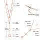 Shegrace チタン鋼二層ネックレス  クリアキュービックジルコニア  アズキチェーン  カニカンとフラットラウンドチャーム  ローズゴールド  13.38インチ（34cm） JN961A-5
