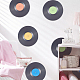 4 foglio di dischi in vinile di plastica quadrati a 4 colori adesivi decorativi impermeabili DIY-WH0349-146-7