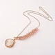 Natural Drusy Agate Pendant Necklaces NJEW-JN01113-03-1