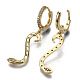 Brass Micro Pave Clear Cubic Zirconia Dangle Huggie Hoop Earrings EJEW-S208-105-NF-2