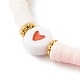 Set di bracciali elastici perline heishi in argilla polimerica per San Valentino BJEW-JB06298-03-9
