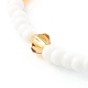 Perles de verre bicône en cristal autrichien imitation & bracelets extensibles en perles de verre opaque BJEW-JB06477-5