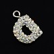 Glittering Polymer Clay with Austrian Crystal Charms Pendants SWARJ-M008-001-D-2
