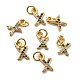 Brass Micro Pave Colorful Cubic Zirconia Charms ZIRC-F092-01-X-3