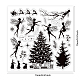 Globleland クリスマス妖精冬透明クリアスタンプクリスマスツリーエンボススタンプシートシリコーンクリアスタンプシール diy スクラップブッキングやカード作成ペーパークラフト装飾 DIY-WH0372-0025-6