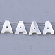 天然石シーシェルビーズ  パールシェルのホワイトシェルマザー  トップドリルビーズ  文字.a  10x2.5~11.5x3mm  穴：0.8mm SHEL-T012-60A-1